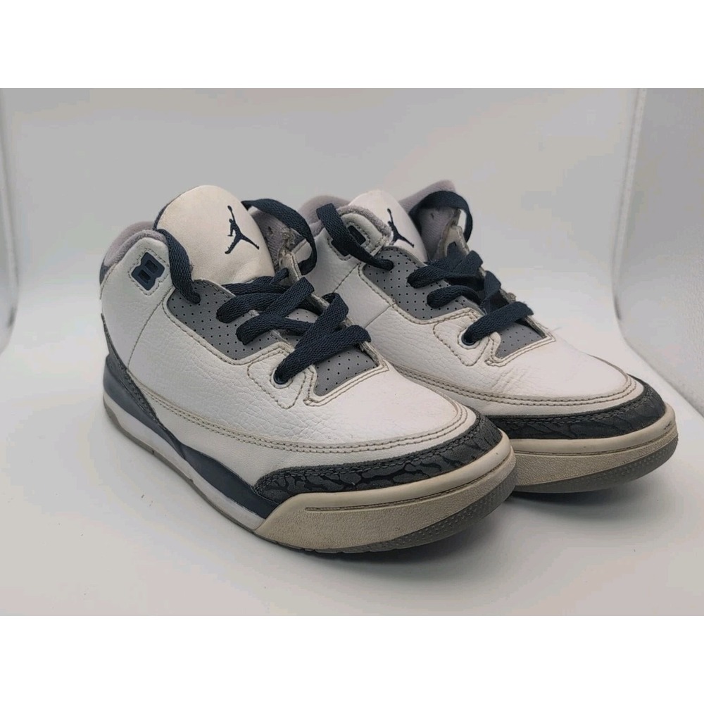 Nike Air Jordan 3 Retro Midnight Navy/White, Size 1 Youth Sheaker Shoe